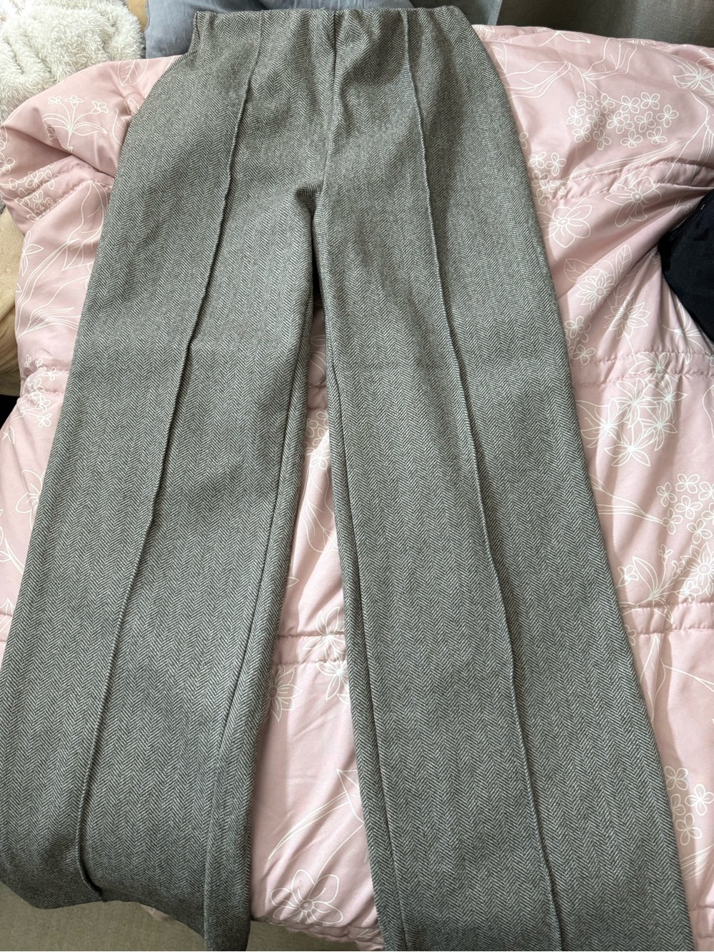 Fashion Nova Gray Herringbone Dress Pants